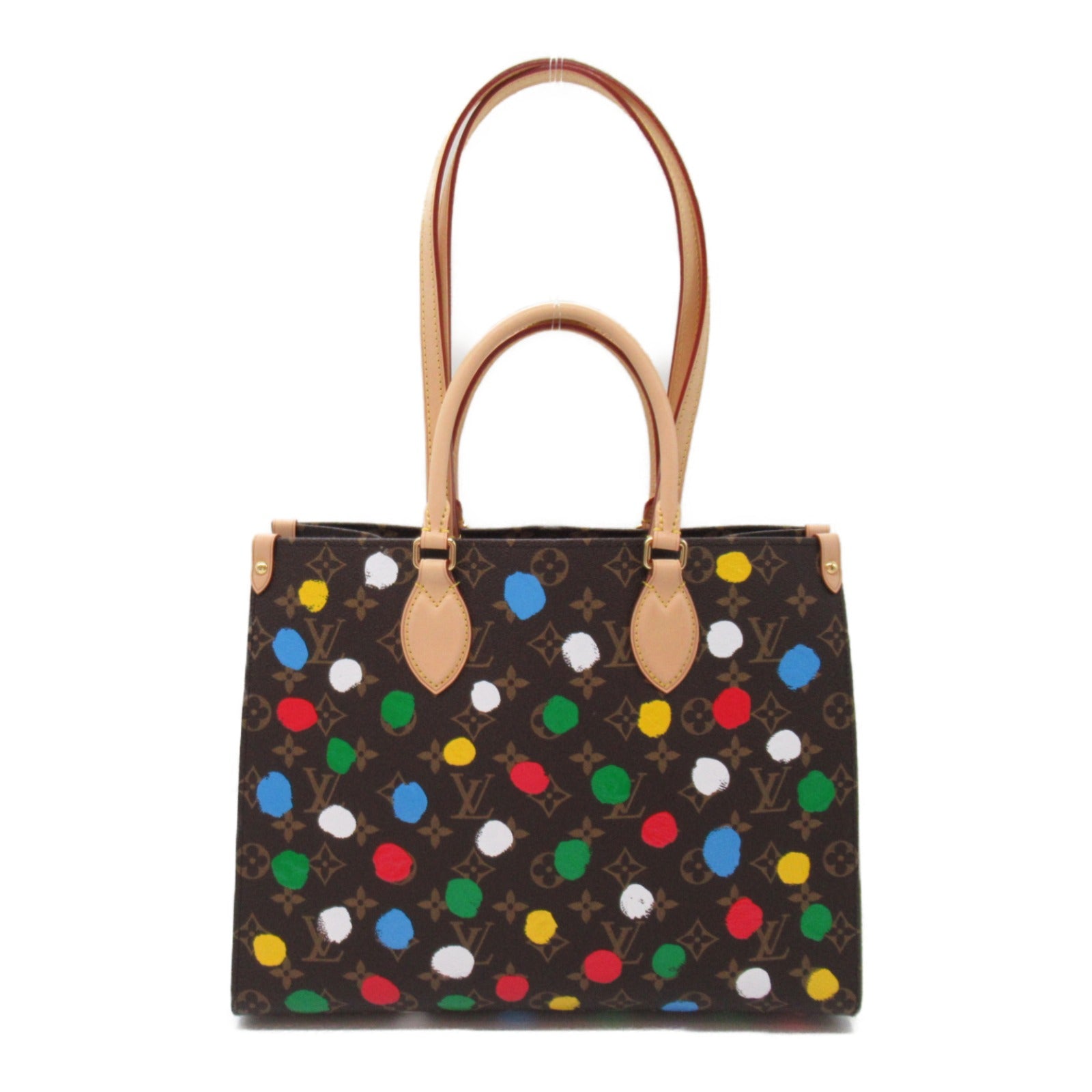 Louis Vuitton LV  YK On The Go MM Tote Bag PVC Coated Canvas Monogram Painted  Brown M46379