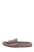 Fabiana Filippi Silver Crackle Leather Slides SZ 38