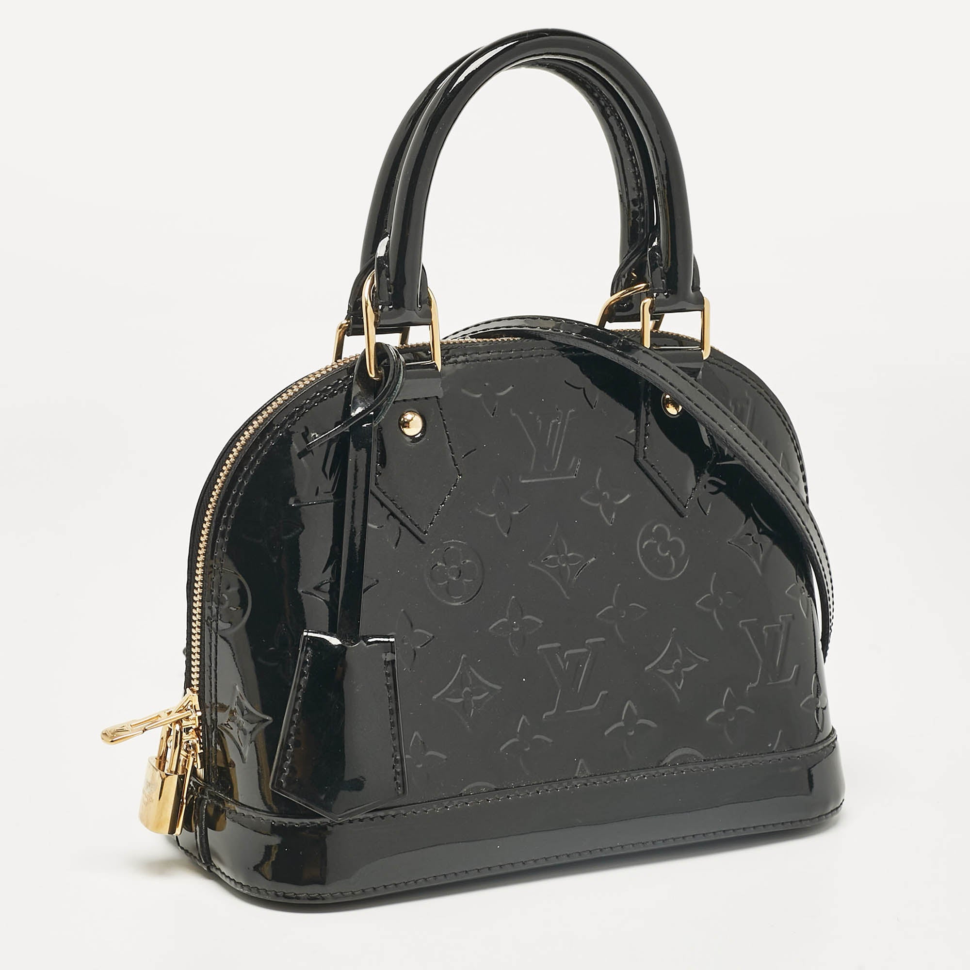 Louis Vuitton Black Magnetique Monogram Vernis Alma Bb Bag..
