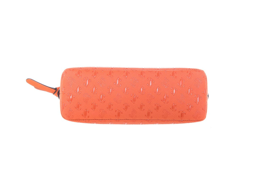 Jimmy Choo Orange Logo Print Cosmetics Case NWT