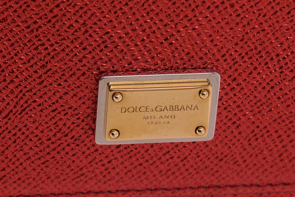 Dolce & Gabbana Dauphine Red Iridescent Handbag