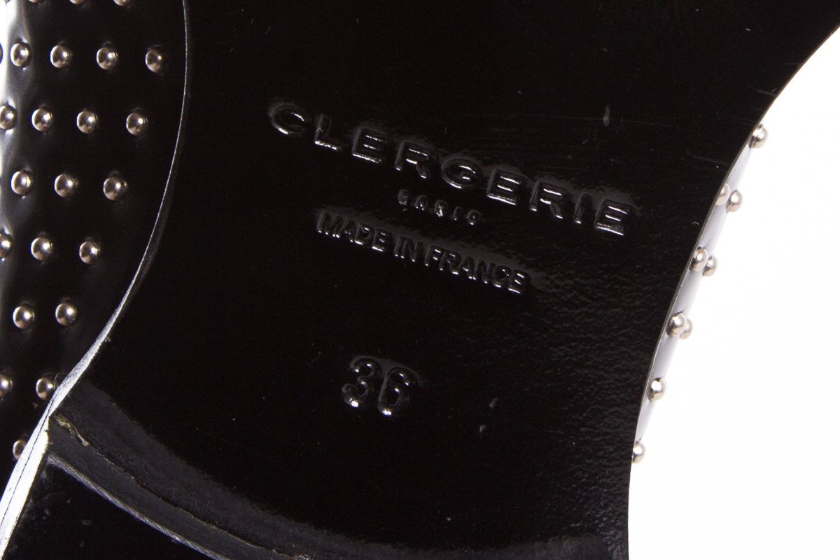Clergerie Black Studded Mules SZ 36