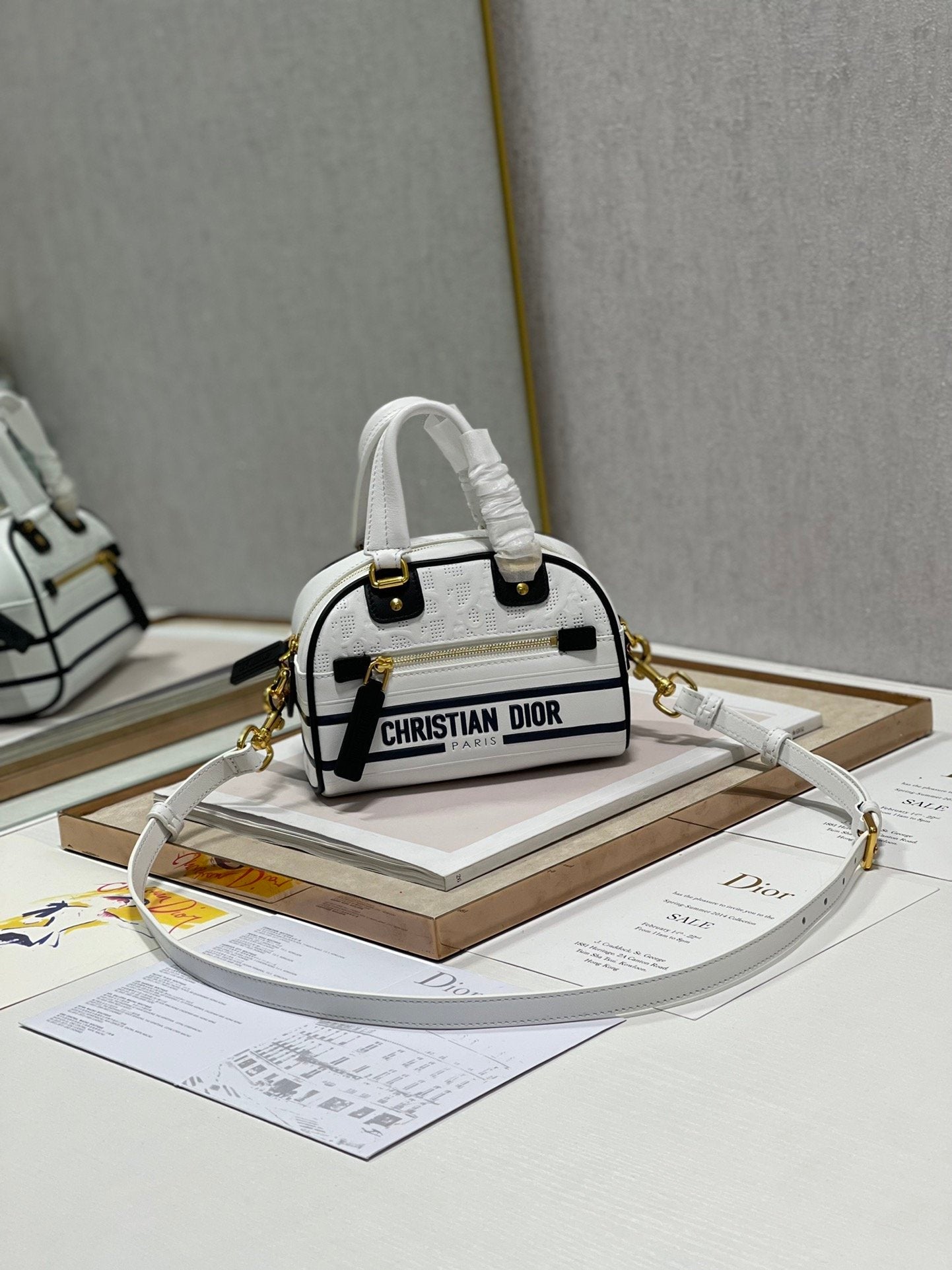 GLAMI Mini Vibe Zip Bowling Bag, White Handbags, Bowling Bags, 17cm CD