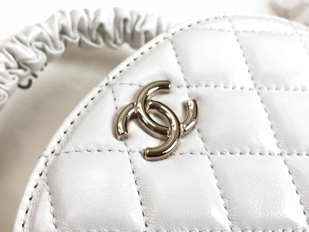 CHLVanity Case Shiny Gold White Bag For Women 9.5cm/3.7in