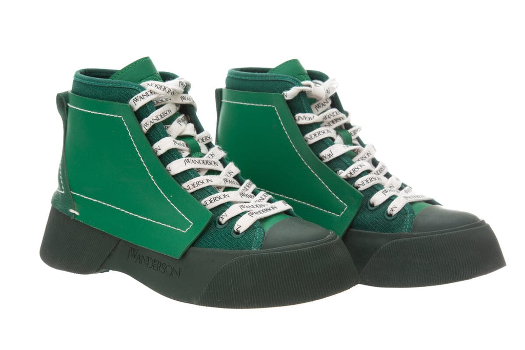 JW Anderson Green Paneled High-Top Sneakers SZ 37