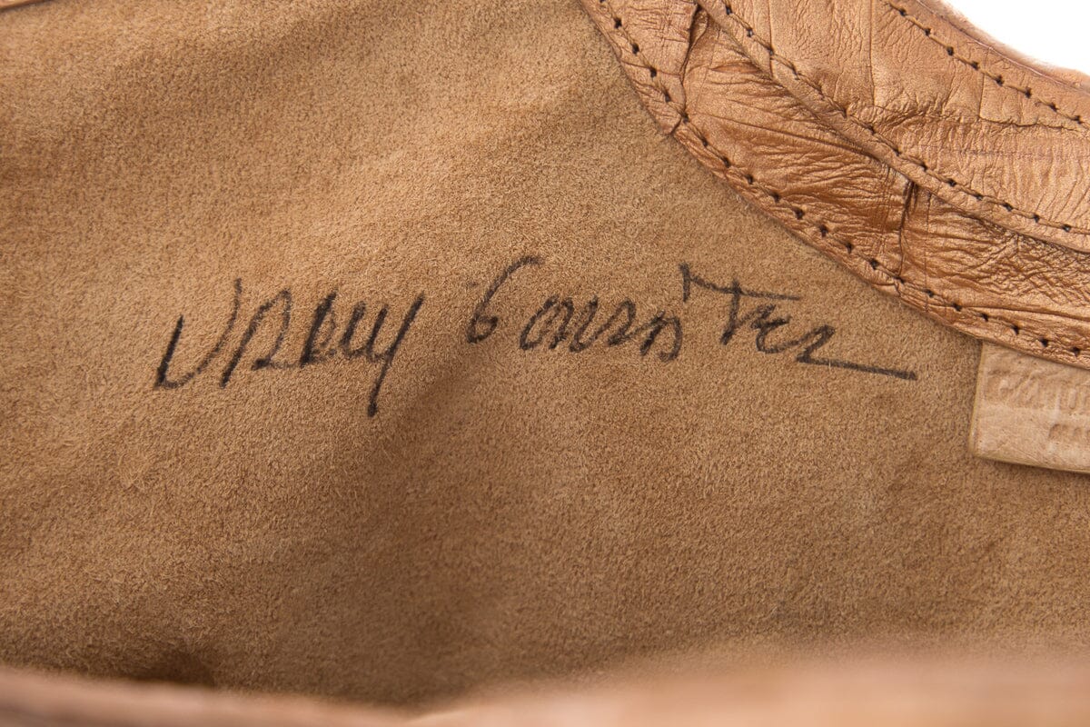 Nancy Gonzalez Brown & Gold Woven Handbag