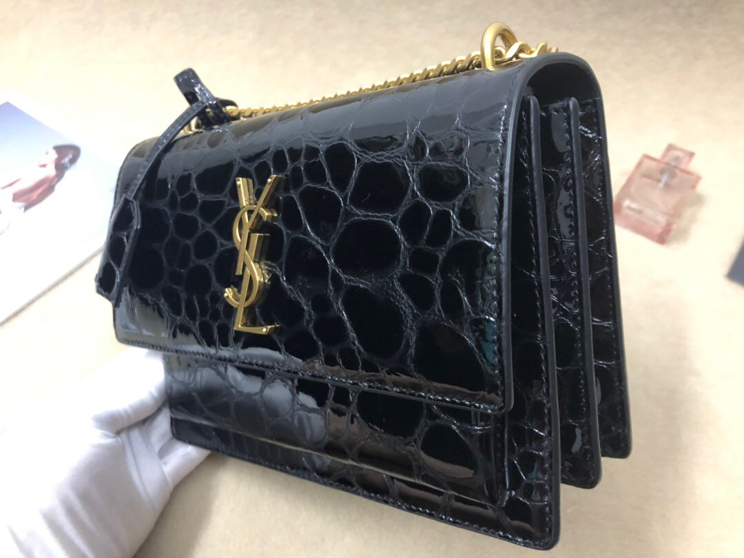 GLAMI Sunset Chain Wallet Black For Women 8.2in/21cm YSL