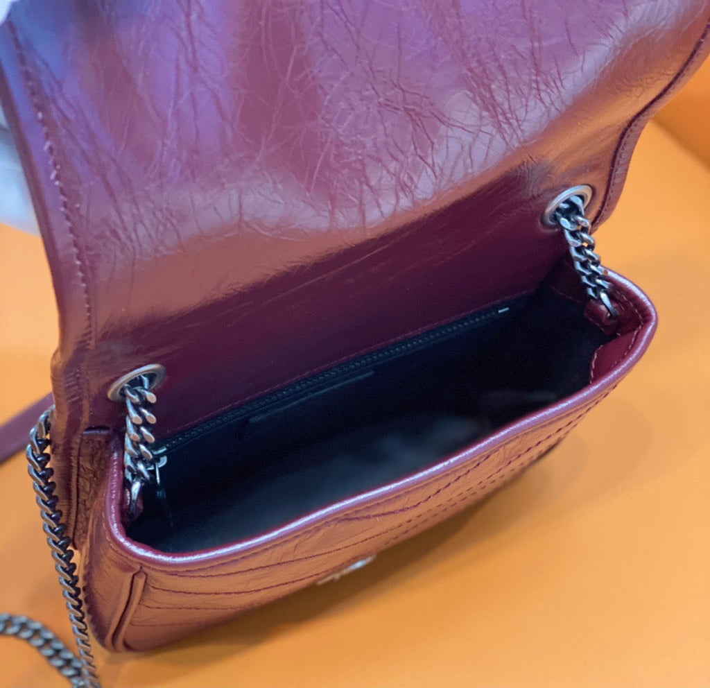 GLAMI Niki Wallets On Chain Burgundy For Women 7.5in/19cm