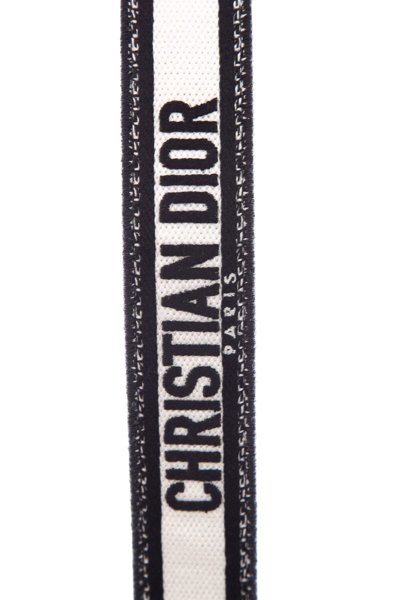 Christian Dior Black & White Canvas & Leather Adjustable Strap