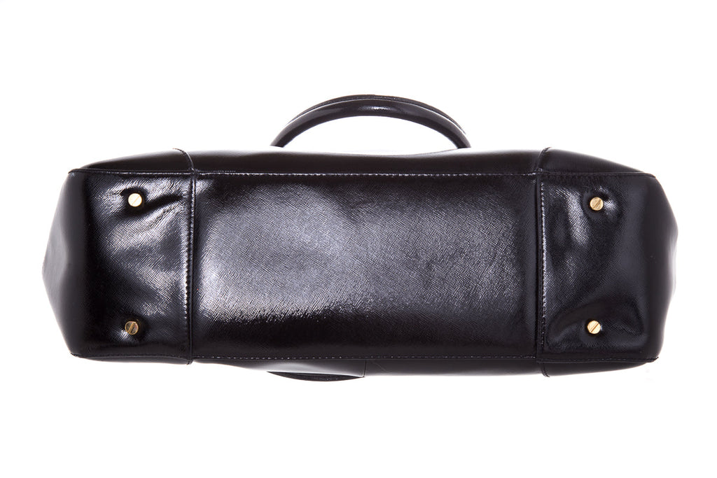 Tory Burch Black Patent  Leather Tote