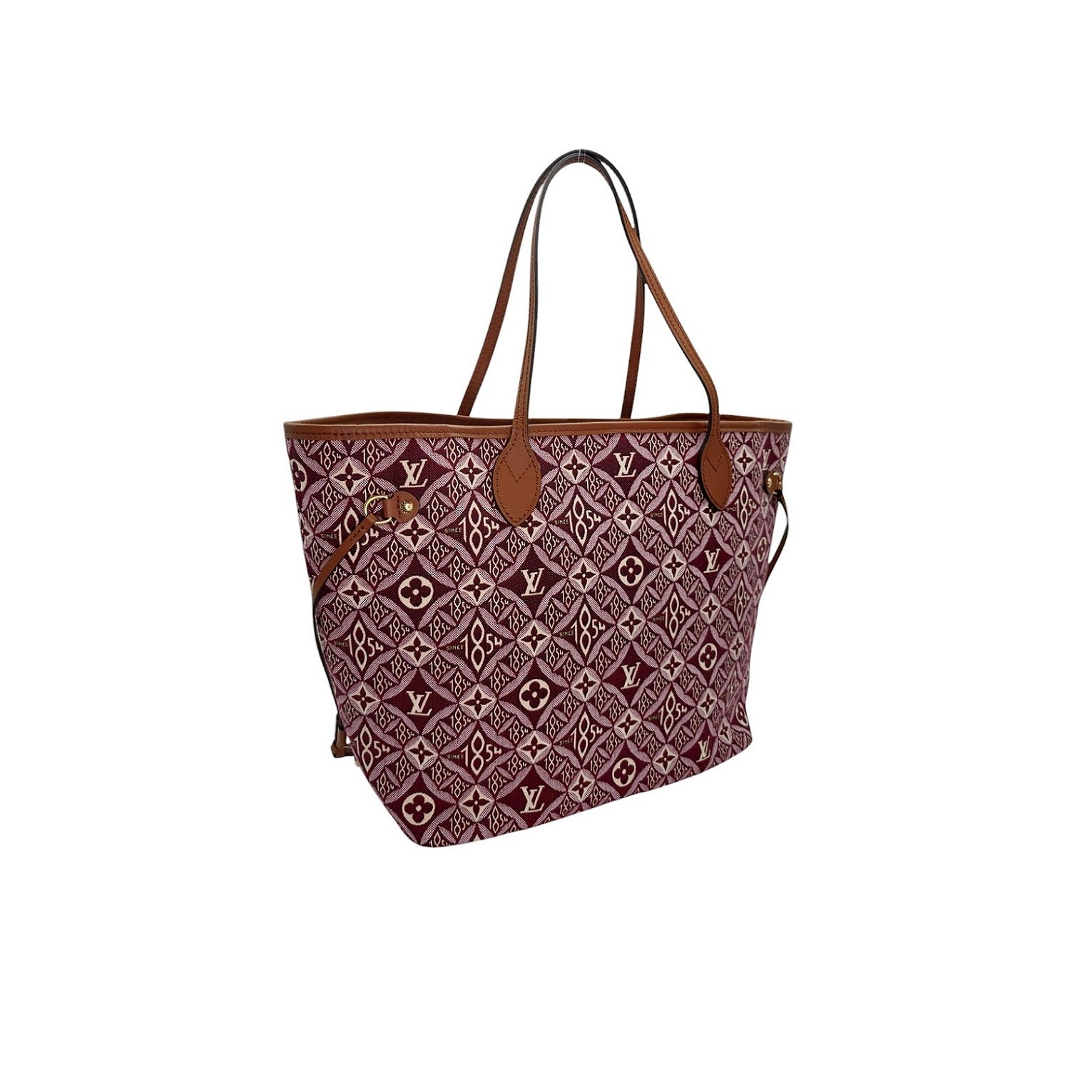 Louis Vuitton Jacquard Since 1854 Neverfull MM Tote w/ Pouch Bordeaux