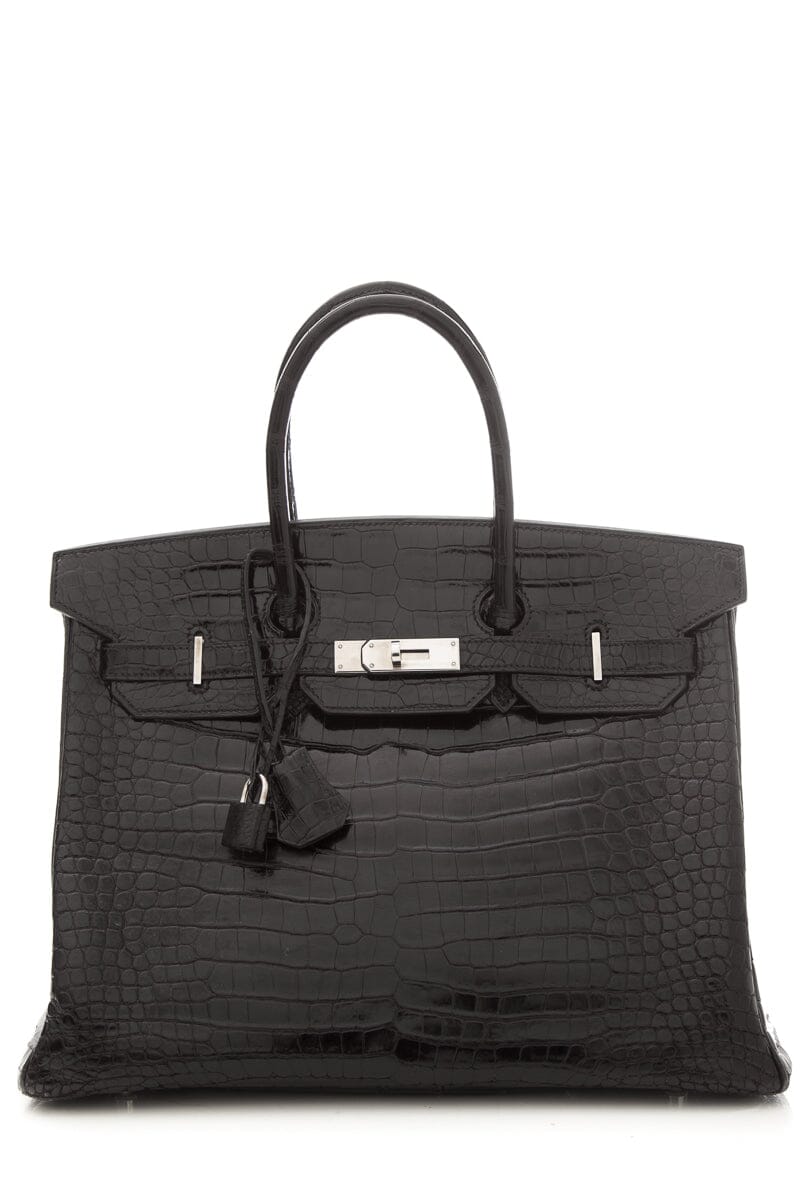 HermÃƒÆ’Ã‚Â¨s Black 35cm Crocodile Birkin W/ Palladium HW