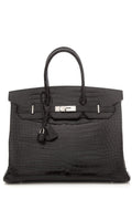 HermÃƒÆ’Ã‚Â¨s Black 35cm Crocodile Birkin W/ Palladium HW