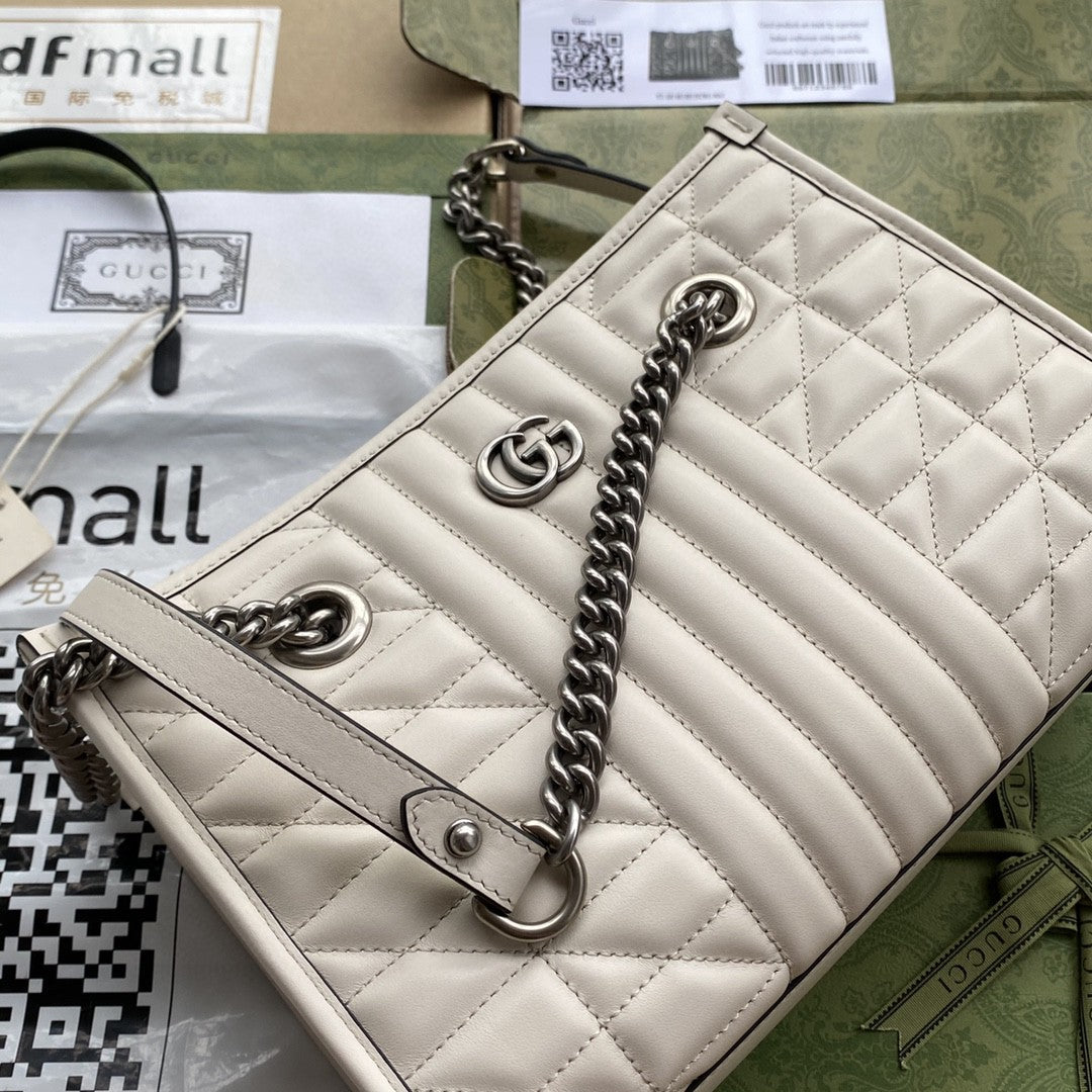 Glami Marmont Small Tote Bag White Matelasses For Women 10.4in/26.5cm Glami