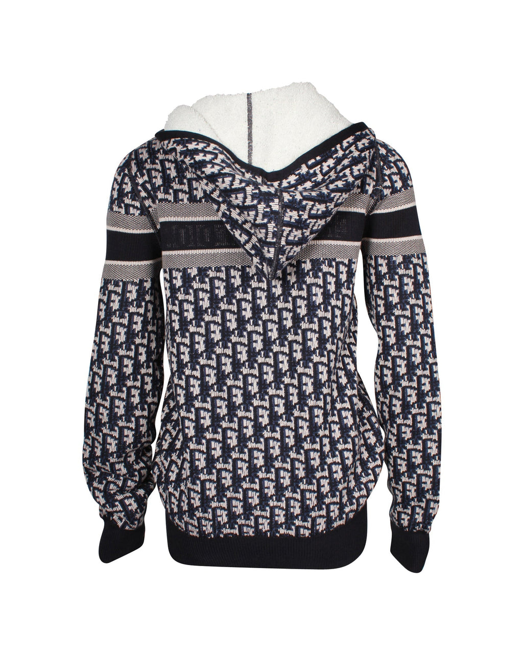 Dior Reversible Zipped Cardigan with Hood in Multicolor Cashmere