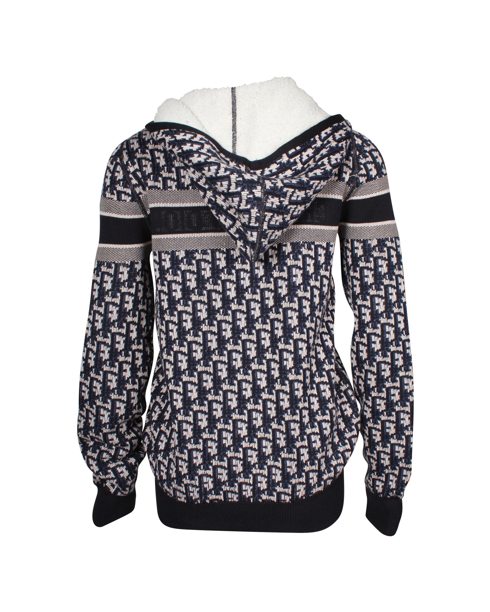 Dior Reversible Zipped Cardigan with Hood in Multicolor Cashmere