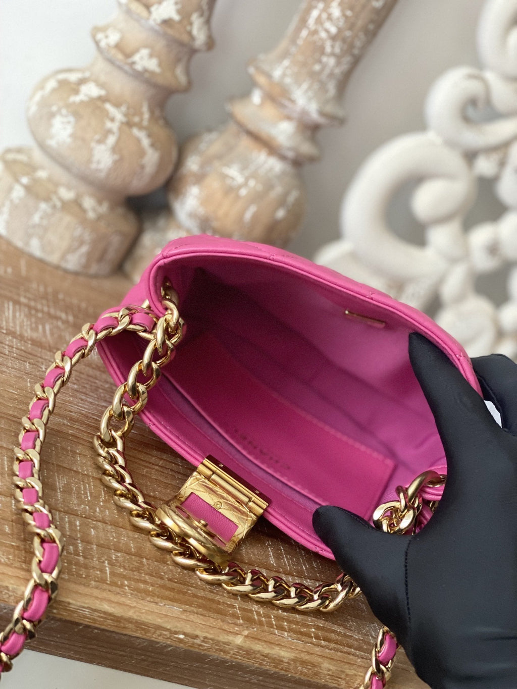 CHLSmall Hobo Bag Gold Hardware PiNike For Women, Women’s Handbags, Shoulder Bags 7.5in/19cm