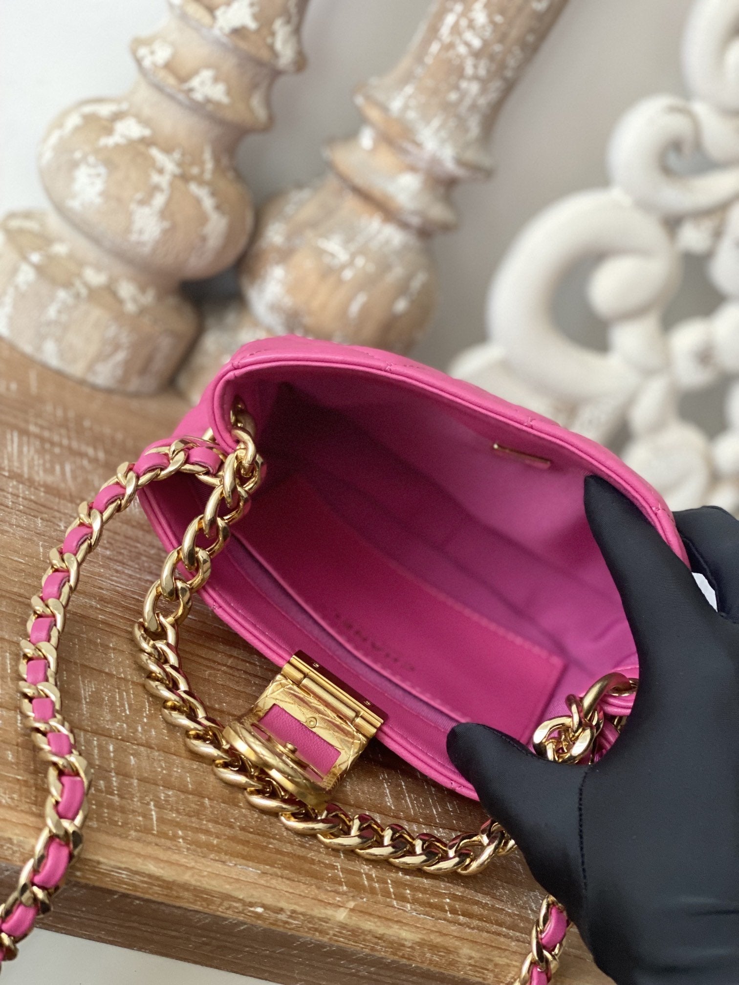 CHLSmall Hobo Bag Gold Hardware PiNike For Women Handbags, Shoulder Bags 7.5in/19cm