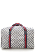 Gucci Navy & Red Web Trim GG Coated Canvas Duffle
