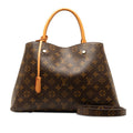 Louis Vuitton Monogram Montaigne MM Handbag 2WAY M41056 Brown PVC Leather  Louis Vuitton