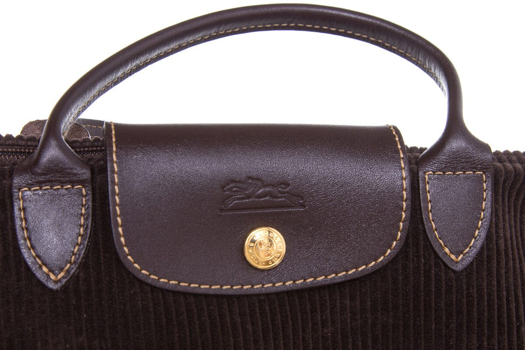 Longchamp Brown Courdoroy Handbag
