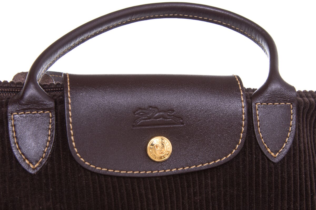 Longchamp Brown Courdoroy Handbag