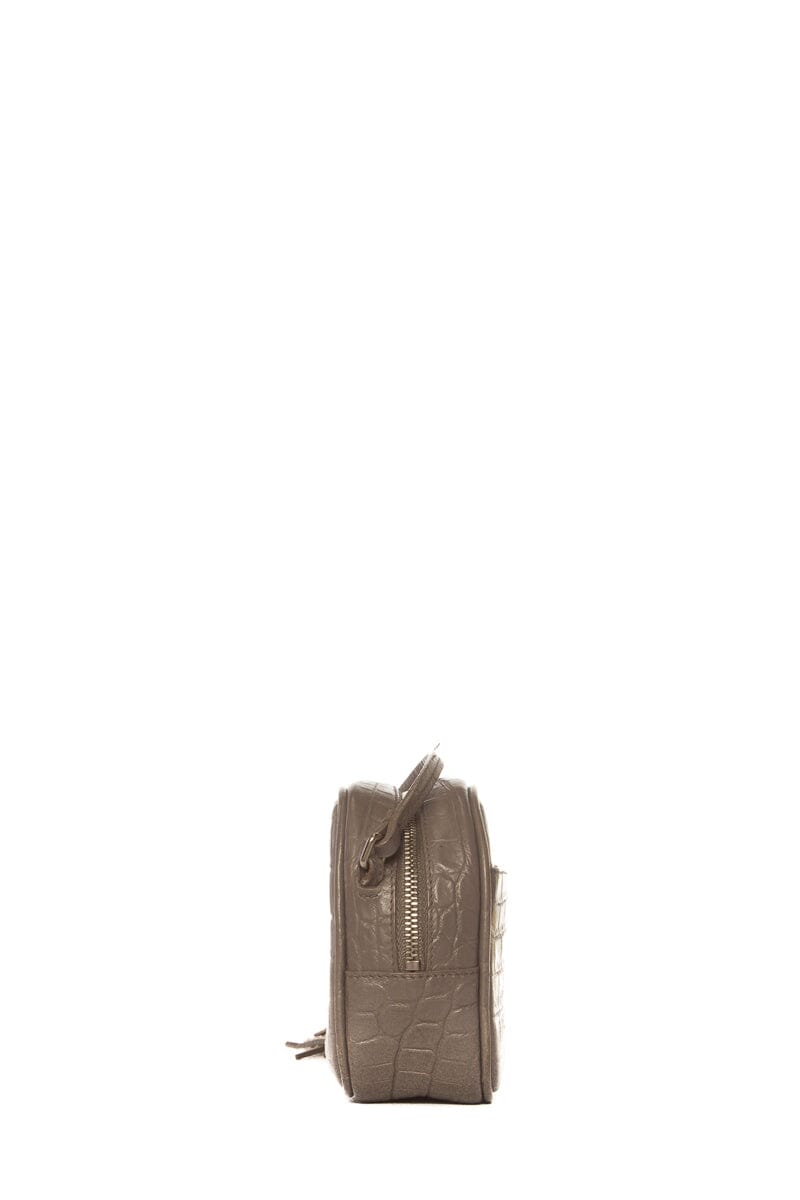 YSL Grey Embossed Croc Blogger  Cross-Body