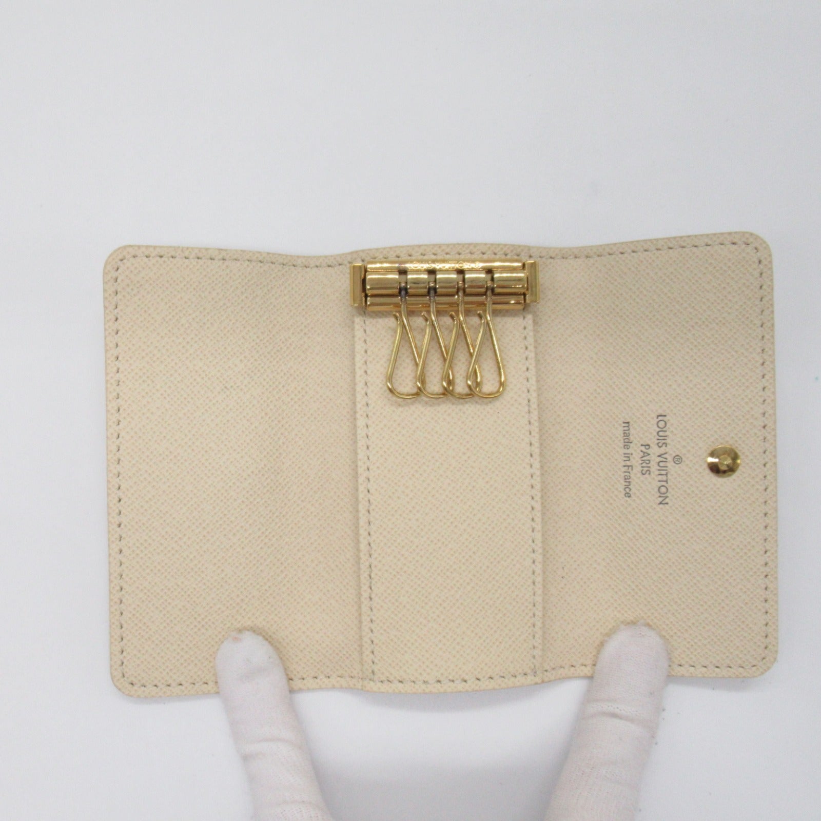 Louis Vuitton Multicle 4 4  Keycase Accessories PVC  Canvas Damier Azur   Grey N60386