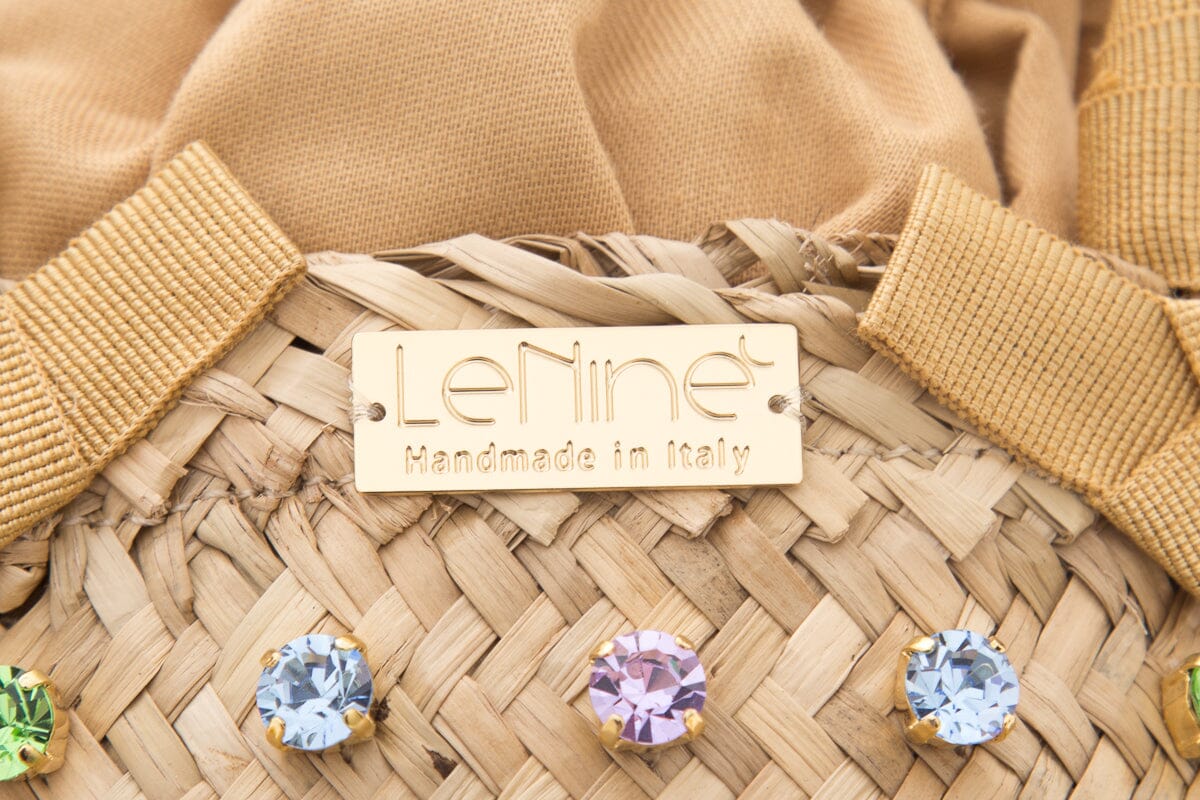 Le Nine Multicolor Embellished Raffia Bucket Bag NWT