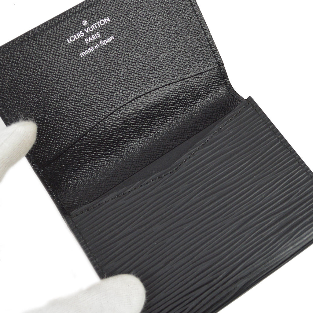 Louis Vuitton 2007 Black Epi Enveloppe Carte De Visite M56582