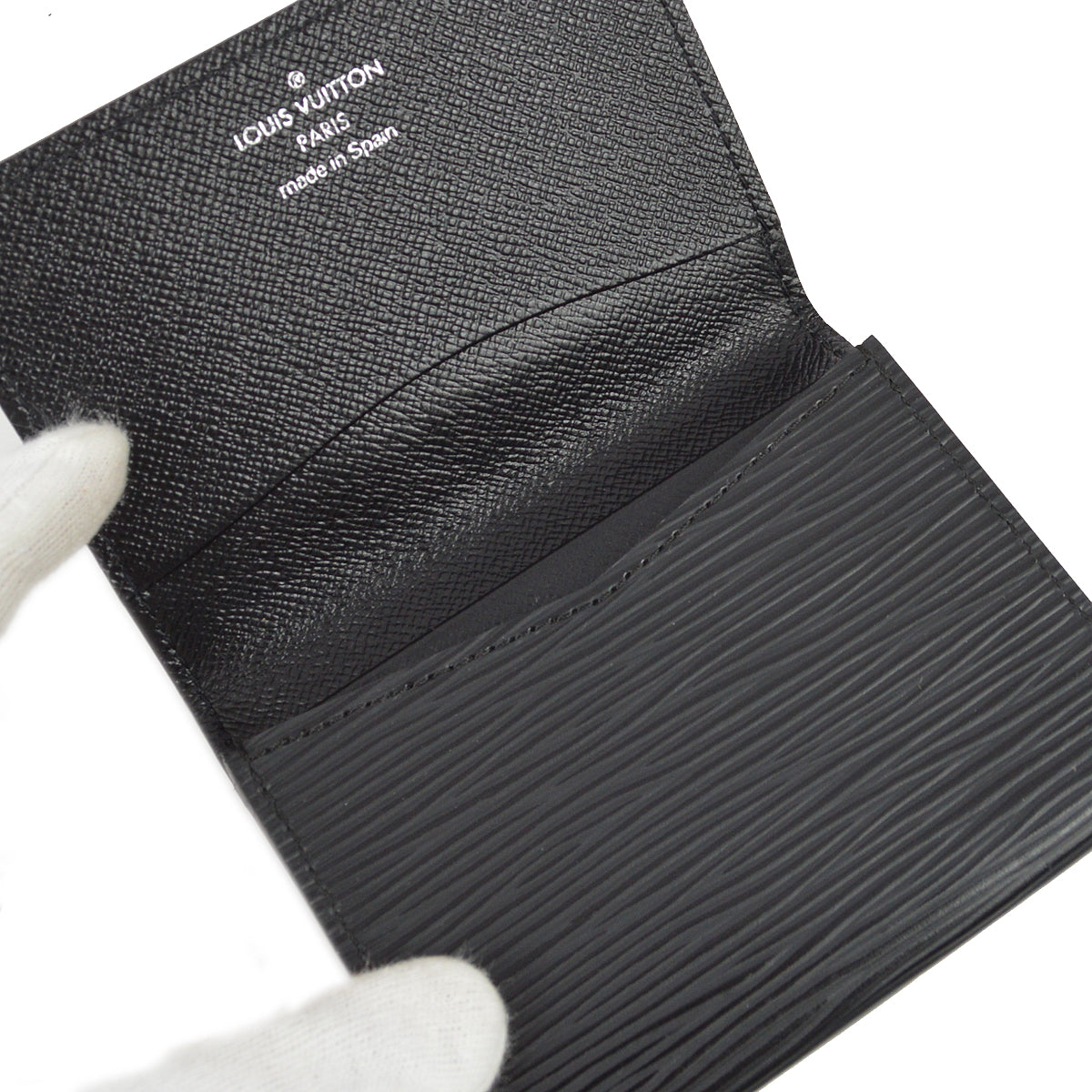 Louis Vuitton 2007 Black Epi Enveloppe Carte De Visite M56582
