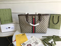 Glami OphiGLAMIa Glami MeGLAMIum Tote Bag Beige/Ebony Glami Supreme Canvas And Brown For Women 15in/38cm 631685 96IWB 8745
