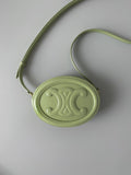 GLAMI Crossbody Oval Purse Cuir Triomphe Mint Green For Women 6in/16cm