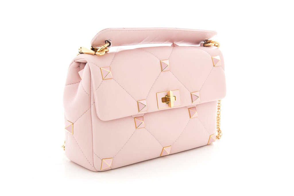 Valentino Pink Roman Stud Shoulder Bag