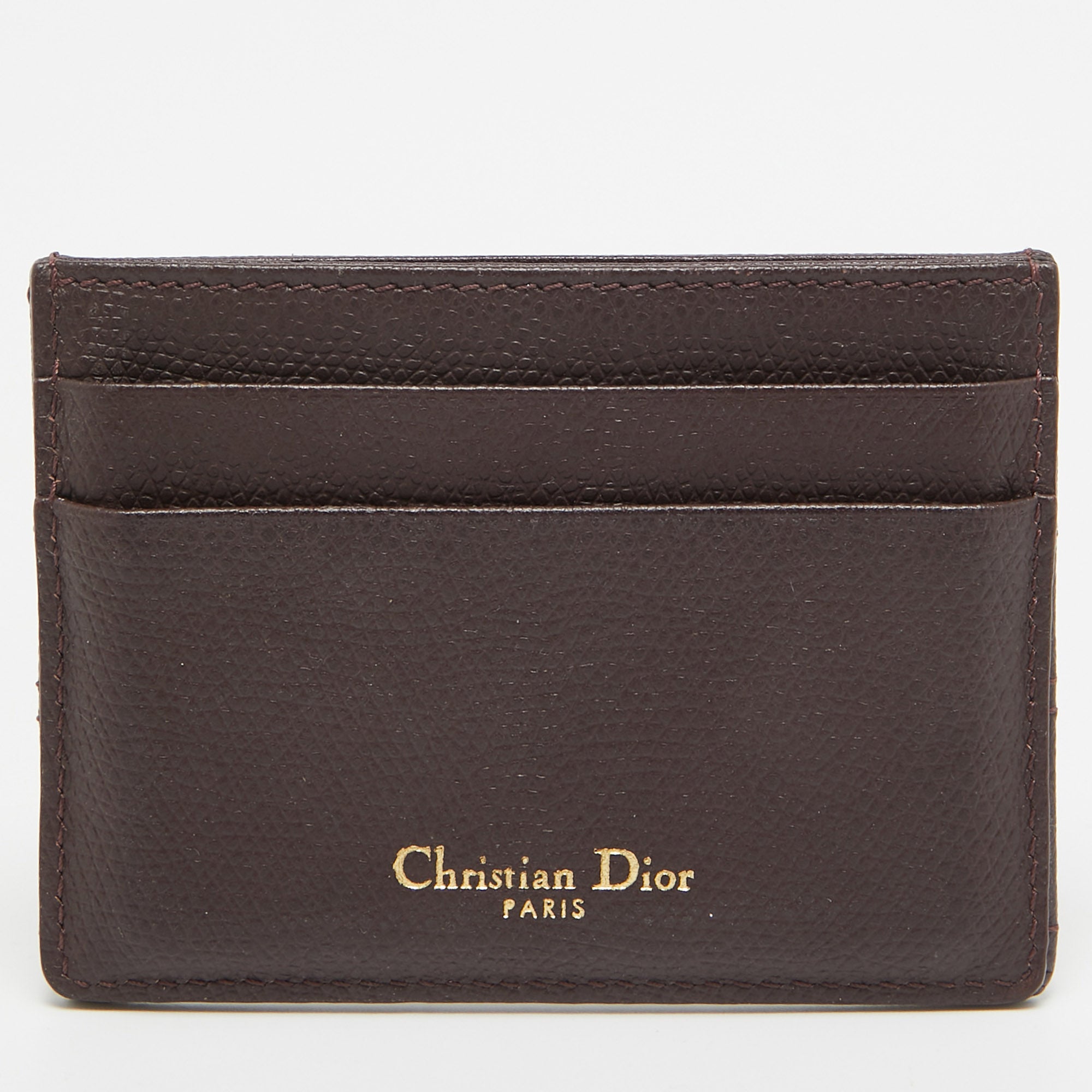 Dior Burgundy Leather Diorama Card Holder