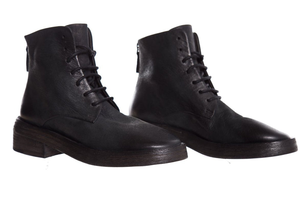 Marsell Black Leather Lace-Up Ankle Boot SZ 36 NWT