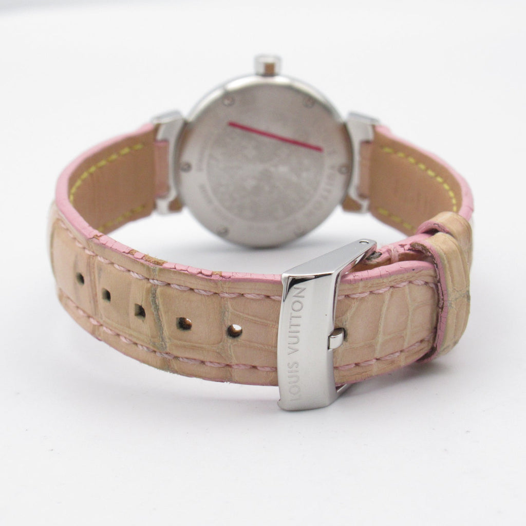 Louis Vuitton Tubular  Watch Stainless Steel Leather Belt Leather  White S Q121C