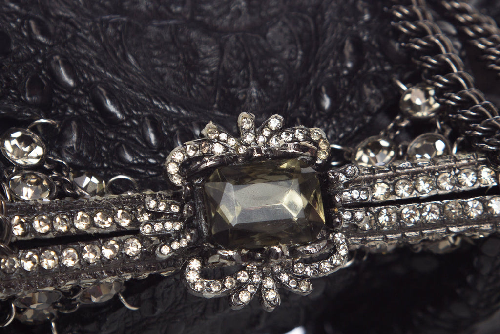 Clara Kasavina Black Crocodile Hand Bag
