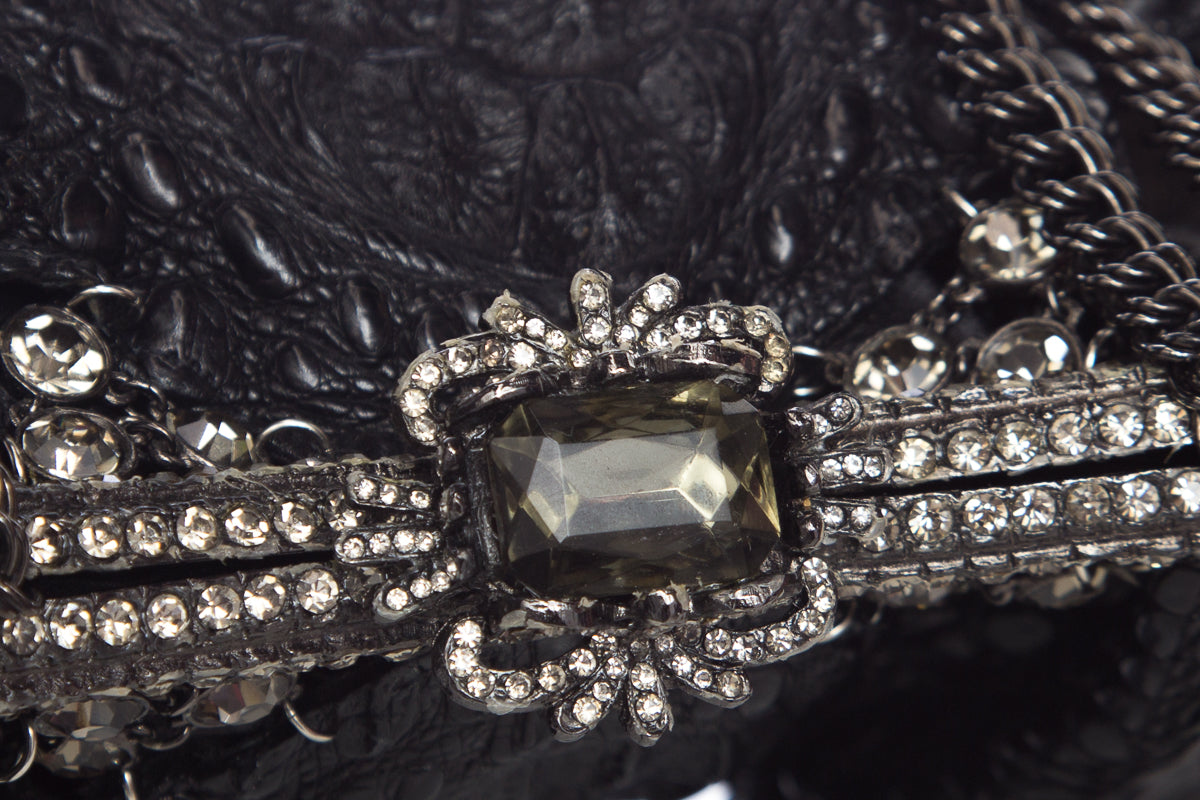 Clara Kasavina Black Crocodile Hand Bag