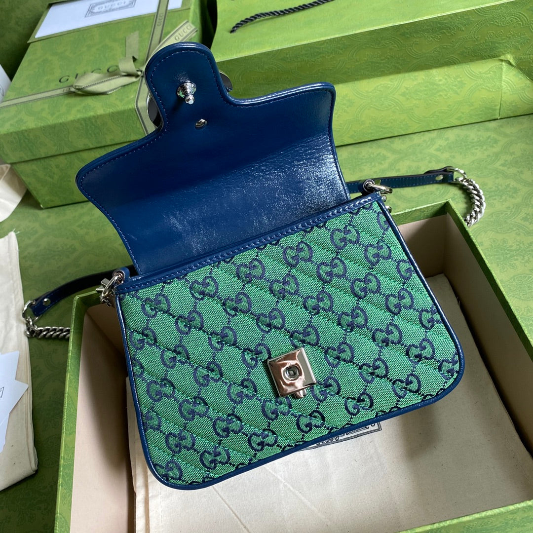 Glami Marmont Multicolour Mini Top Handle Bag Green Blue For Women 8in/20cm Glami