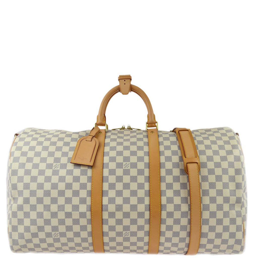 Louis Vuitton Damier Azur Keepall Bandouliere 55 Duffle Bag N41429
