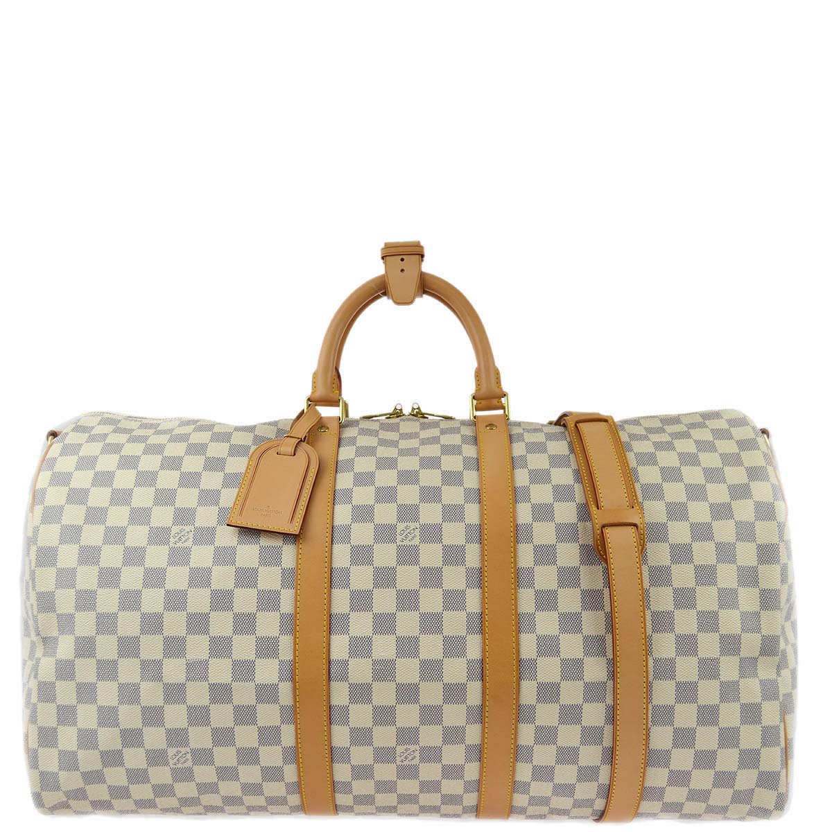 Louis Vuitton Damier Azur Keepall Bandouliere 55 Duffle Bag N41429