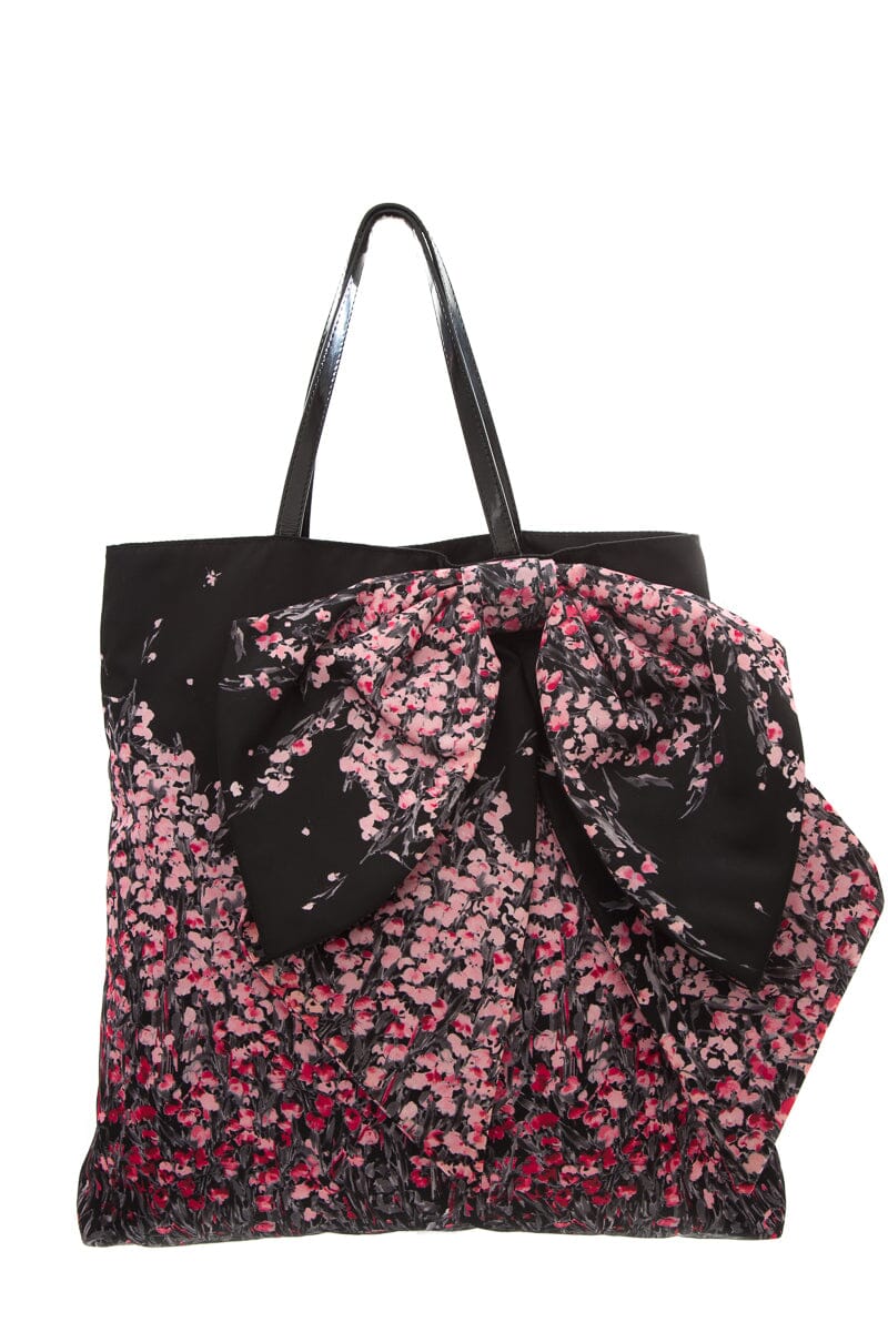 Red Valentino Floral  Nylon Bow Detail Tote