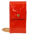 Louis Vuitton 2001 Red Vernis Green Cigarette Shoulder Bag M91155