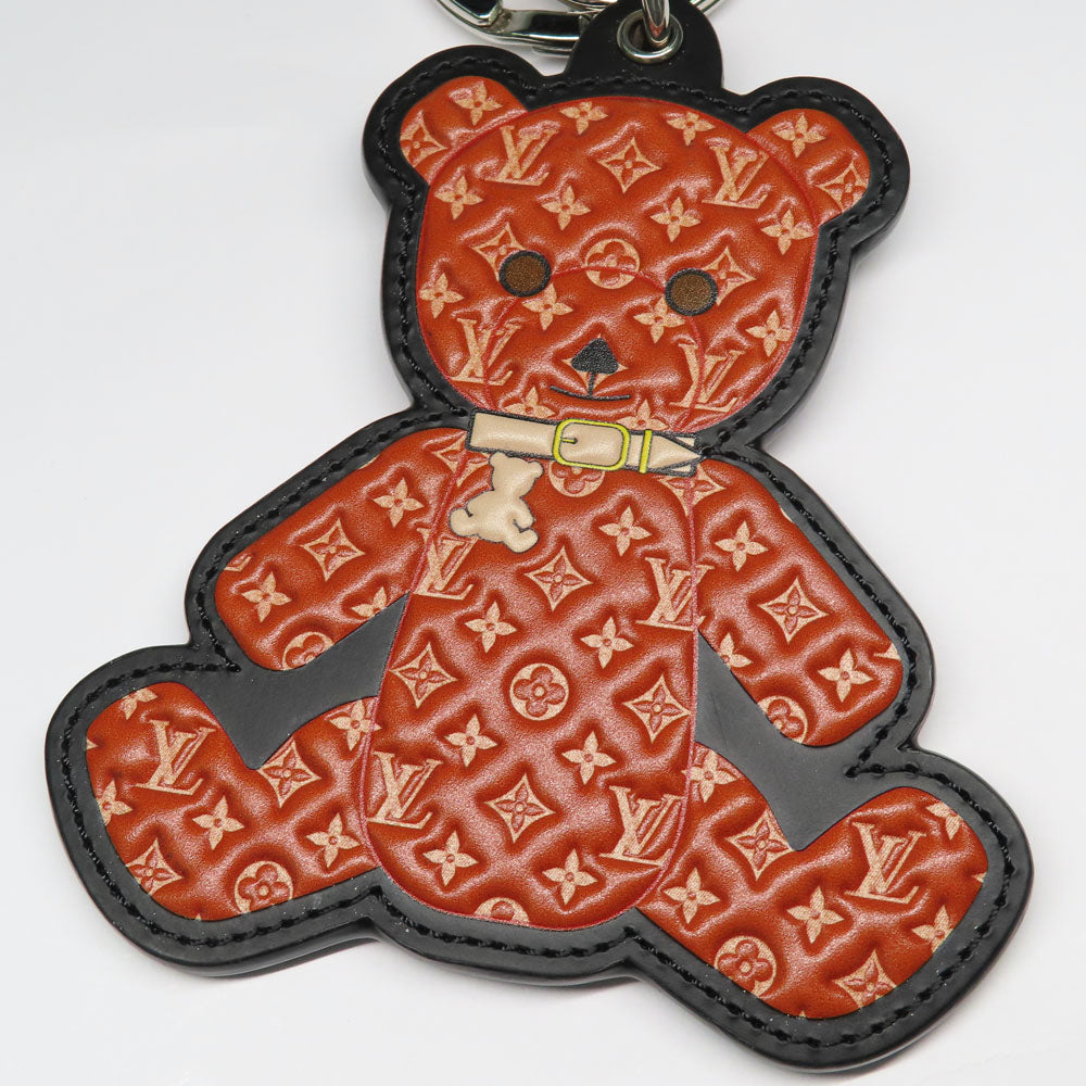 Louis Vuitton Porte Claire Teddy Bear M00342 Monogram Bagg Chamber Keyher Keyring Bear Brown Little