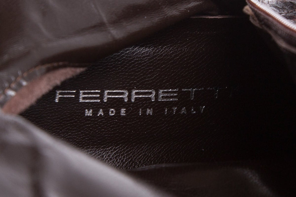 Ferretti Brown Snake Skin Boots SZ 9