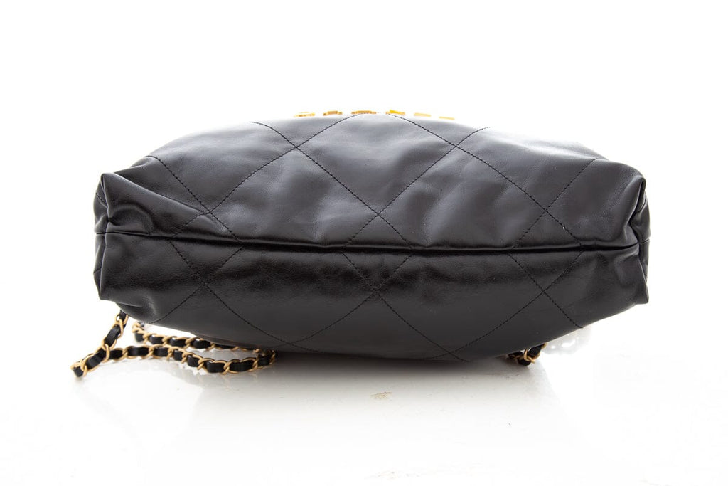 Chanel 22 2023 Black Calfskin Leather Backpack