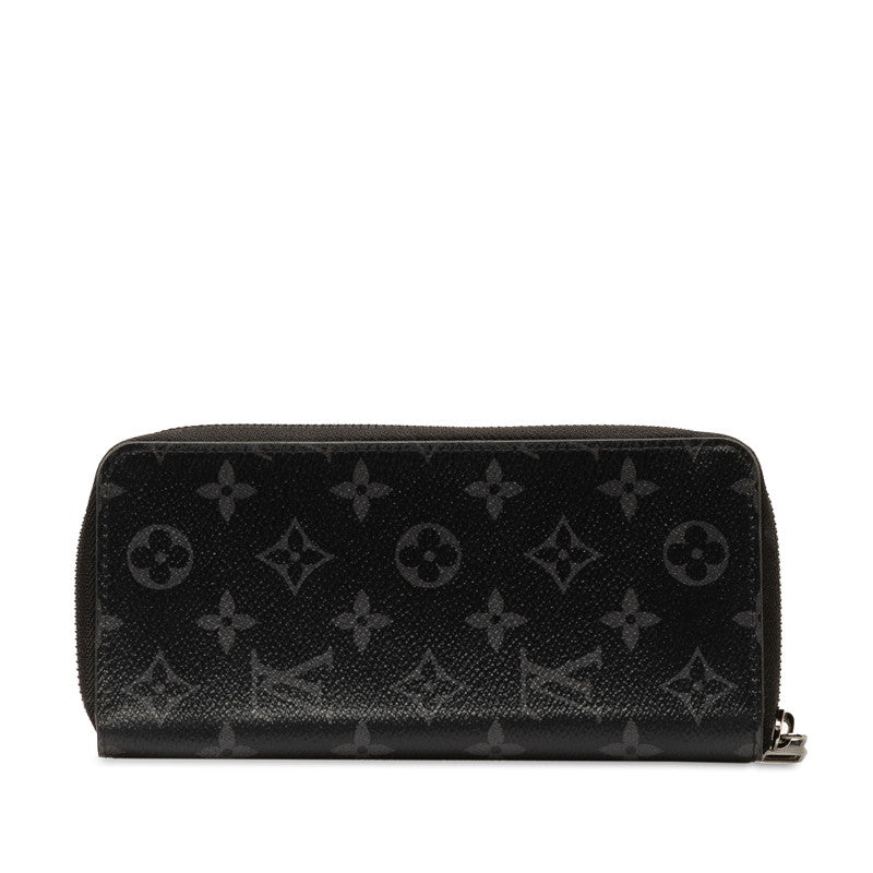 Louis Vuitton Monogram Eclipse Zippie Wallet Vertical Round Fashner Long Wallet M62295 Black Gr PVC Leather Men LOUIS VUITTON