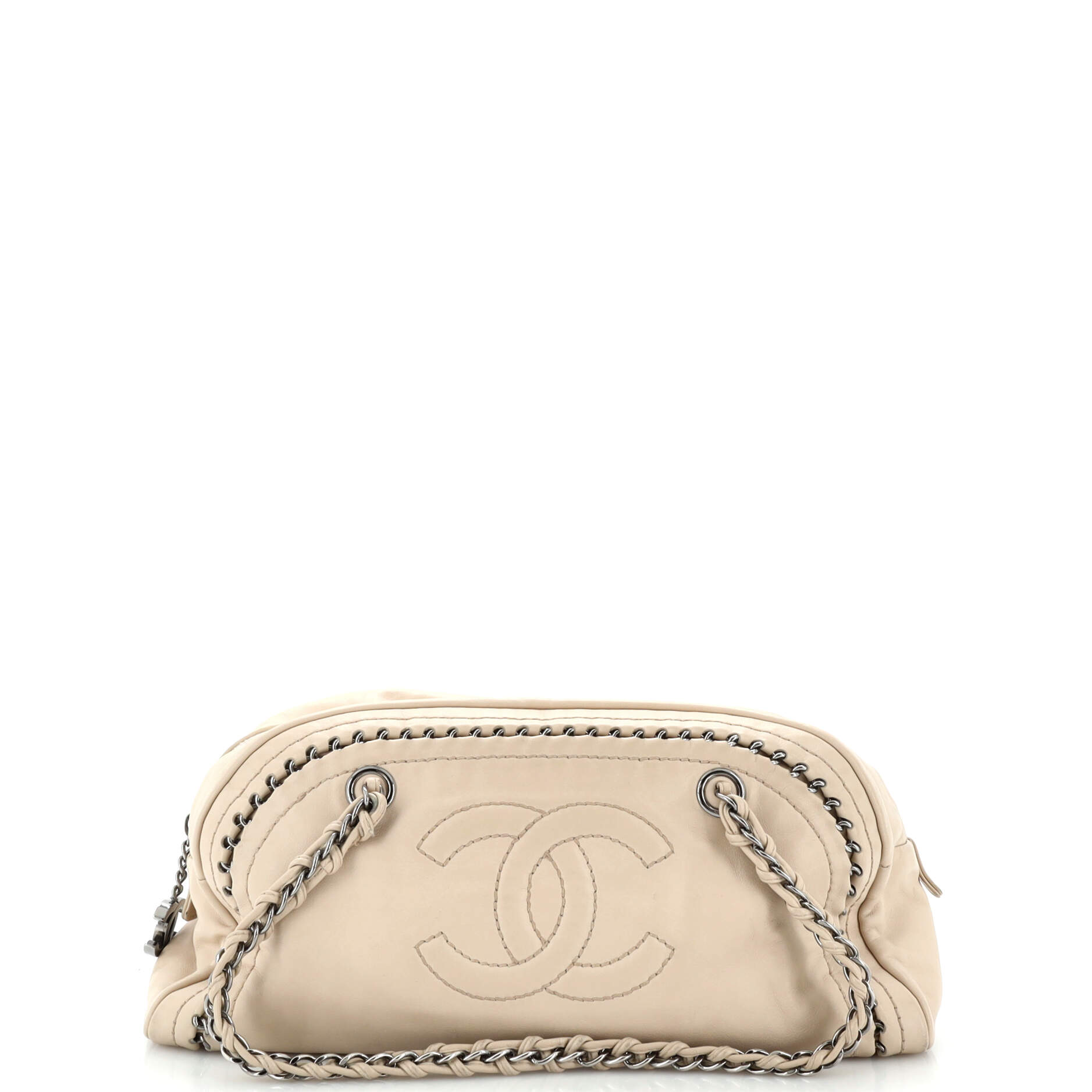 CHANEL Luxe Ligne Bowler Bag Leather Medium