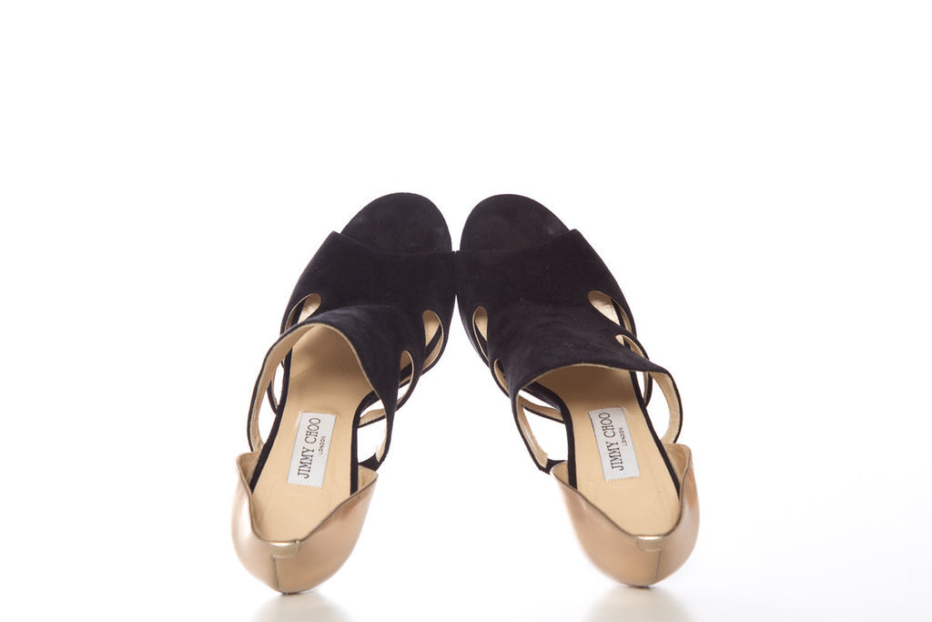 Jimmy Choo Gold and Black Heels SZ 40